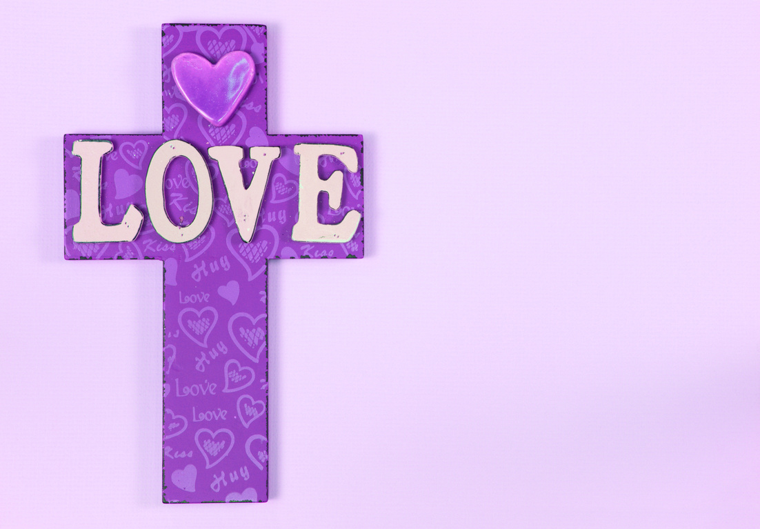 Purple LOVE Cross on Paper
